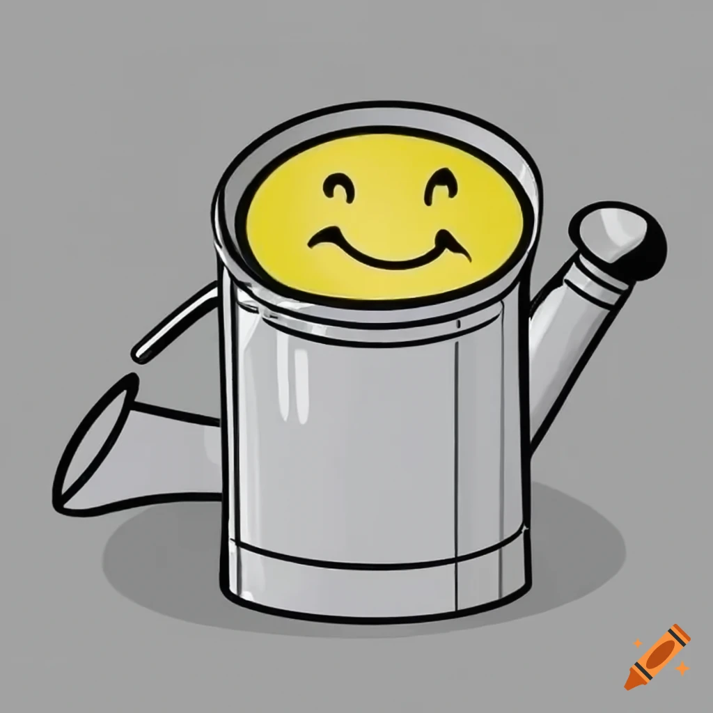 watering can with a smiley face