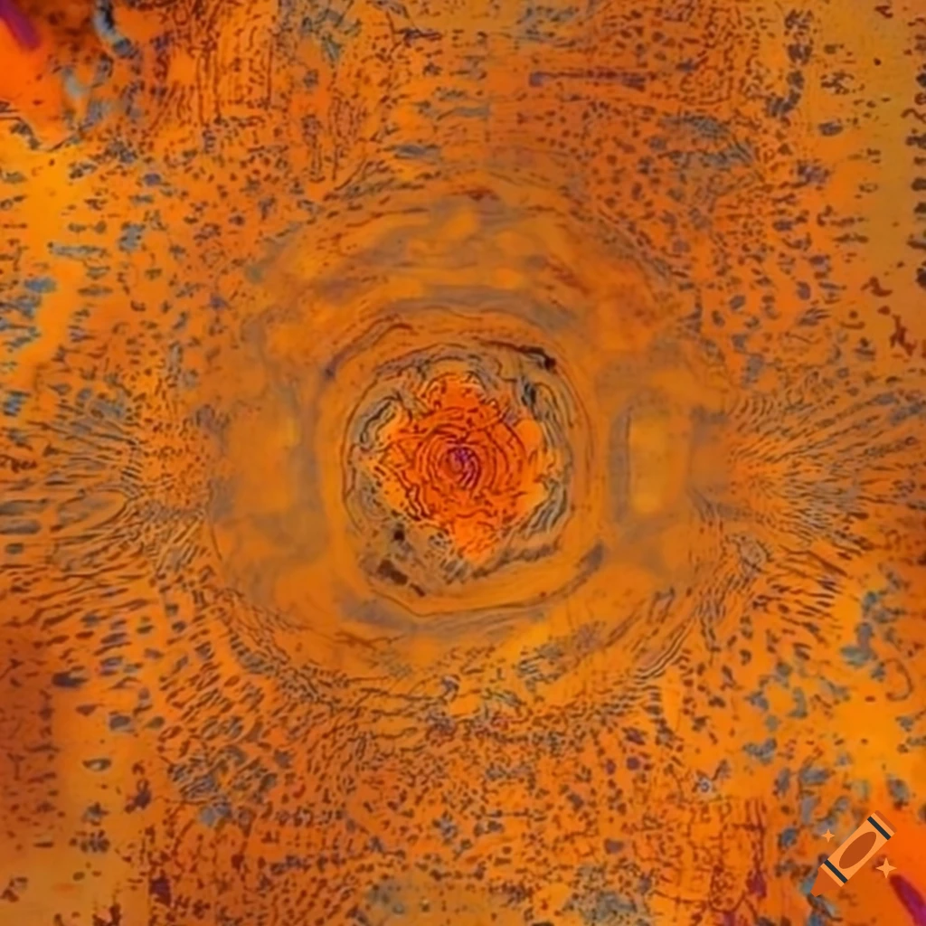 Splotch Body Pattern Yellow-orange and crimson acid splotch fabric pattern on Craiyon