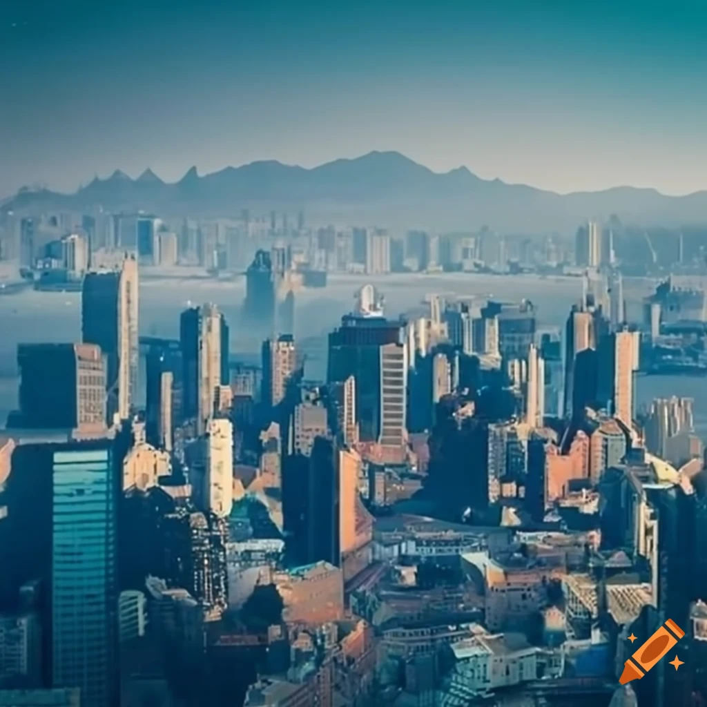 Aerial view of a cityscape on Craiyon