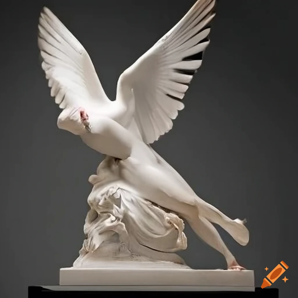 Sculpture of a white dove by antonio canova on Craiyon