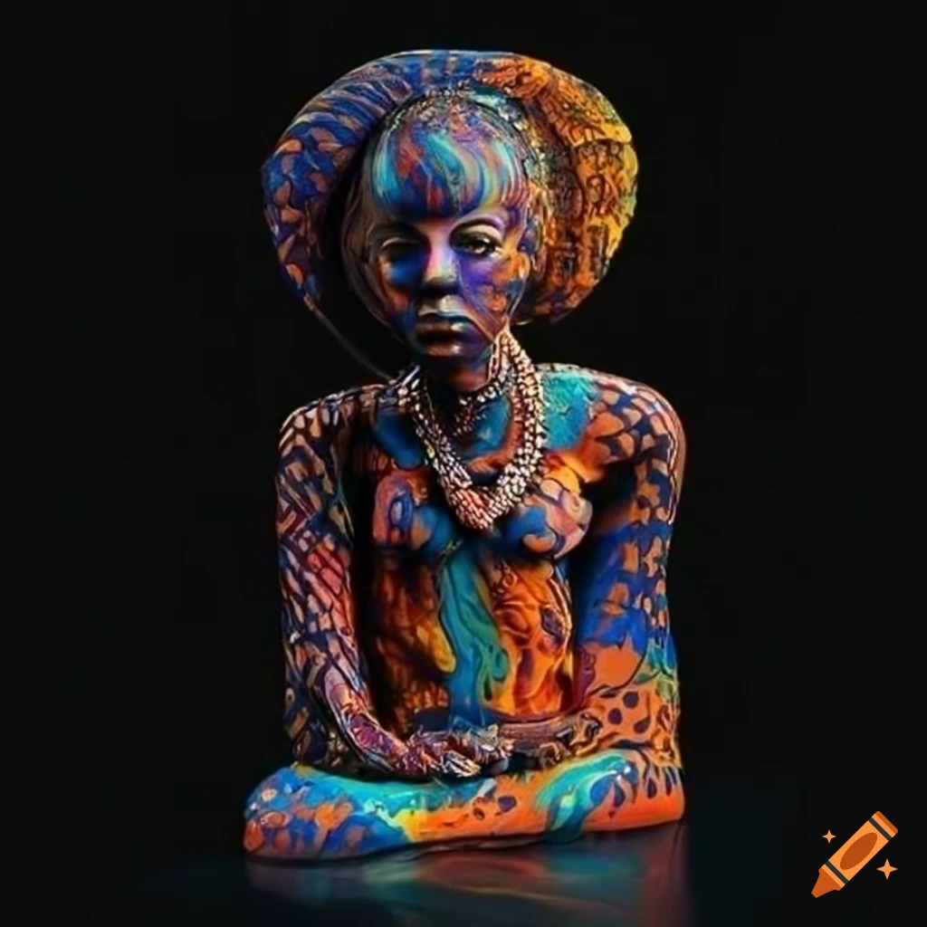 vibrant African sculptures with intricate designs