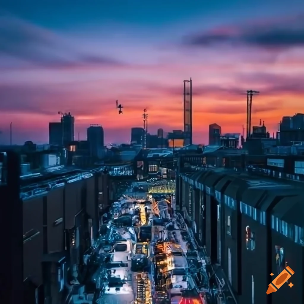 Street view of futuristic peckham in 2040