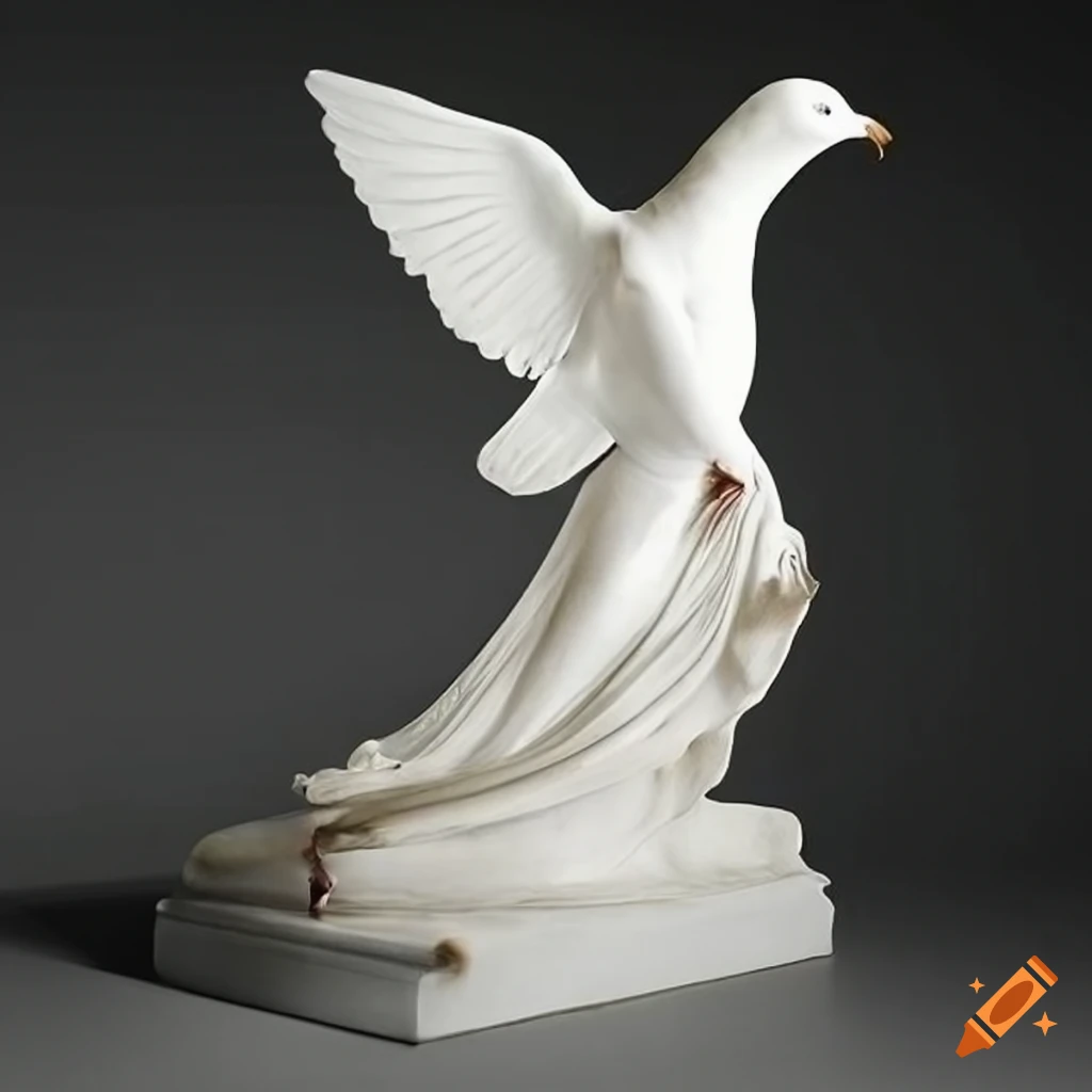 Sculpture of a white dove by antonio canova