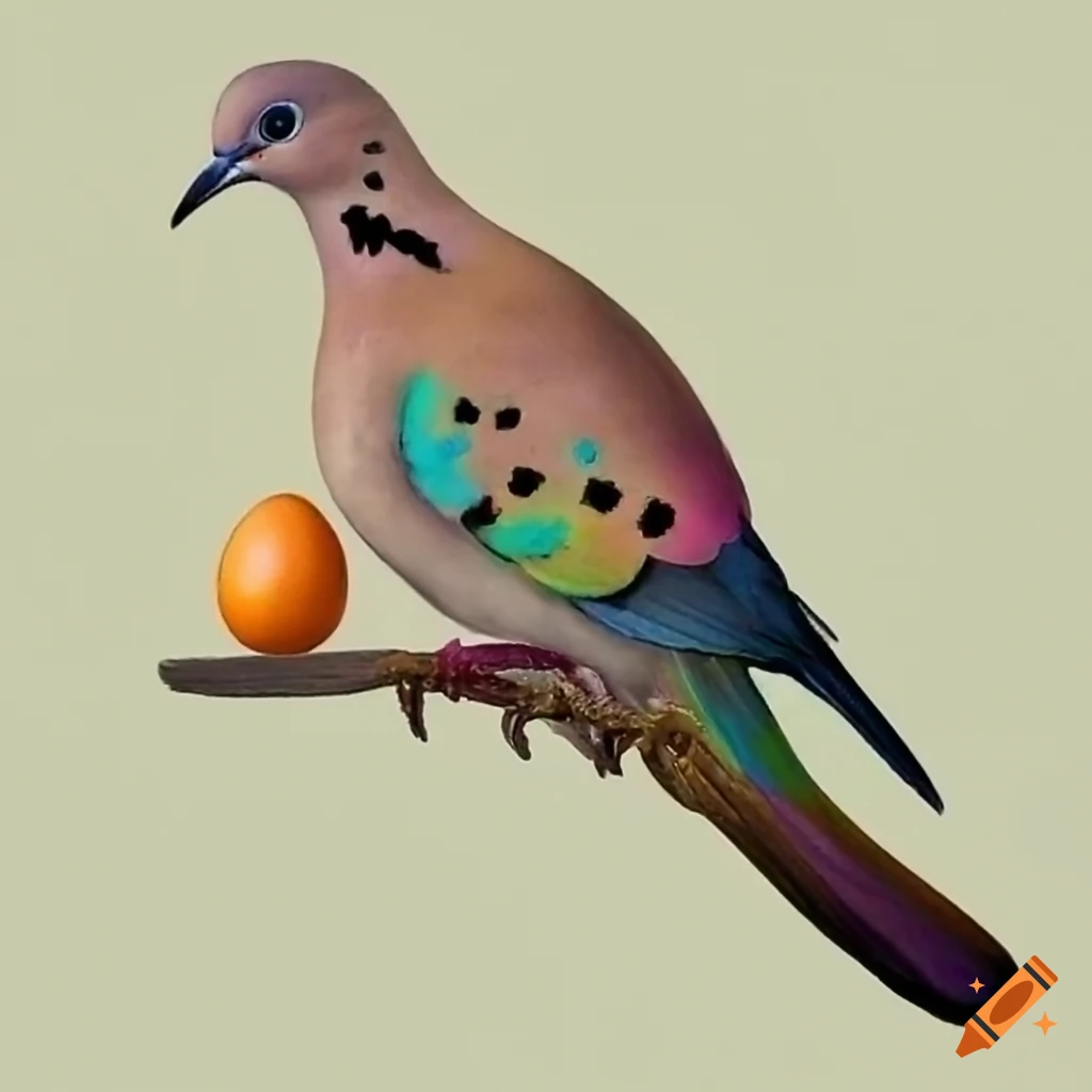 image of a mourning dove with an egg and twigs