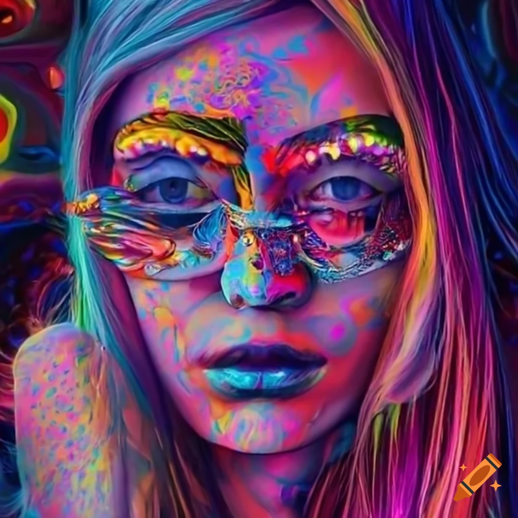 Artwork of a trippy psychedelic woman