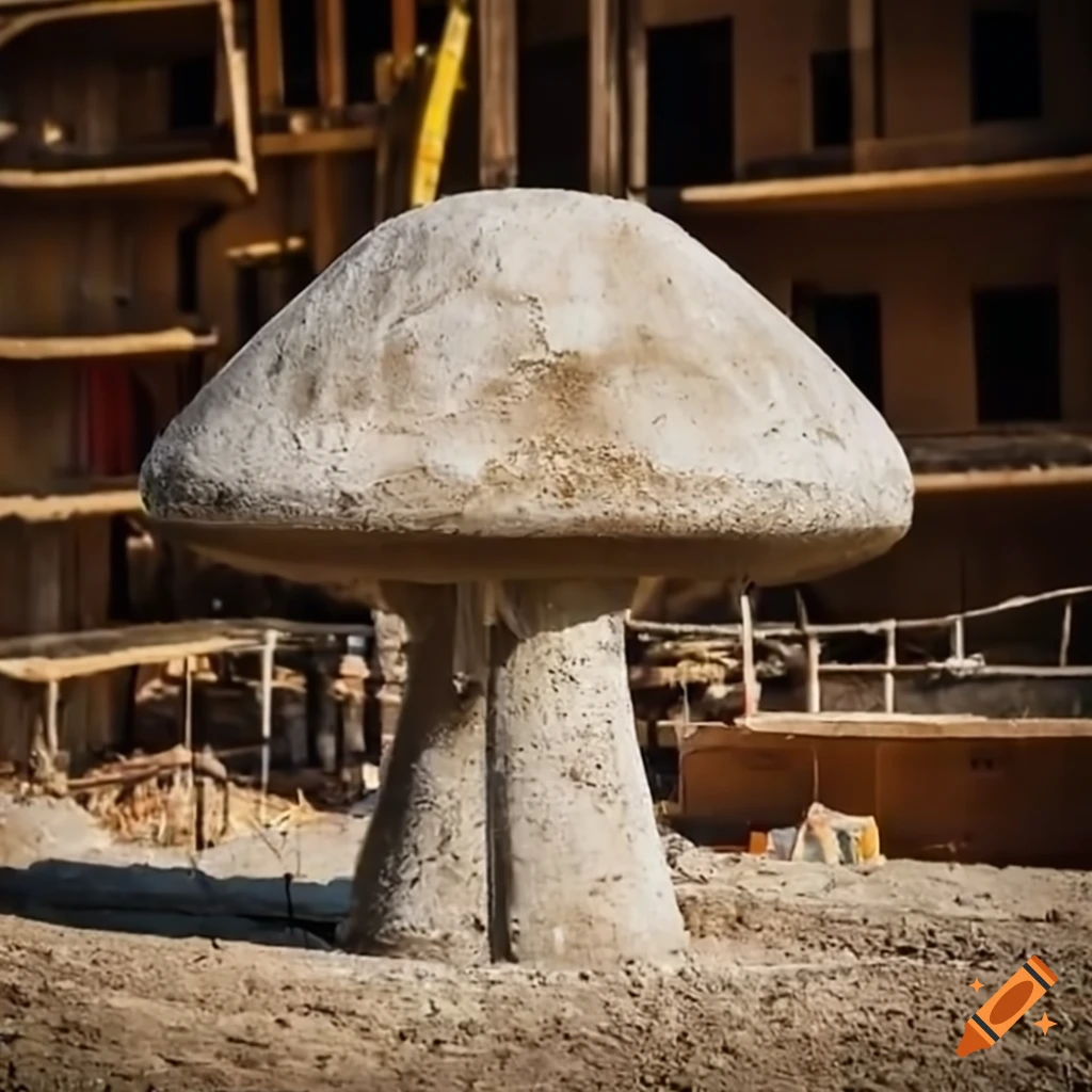 concrete mushroom at a construction site