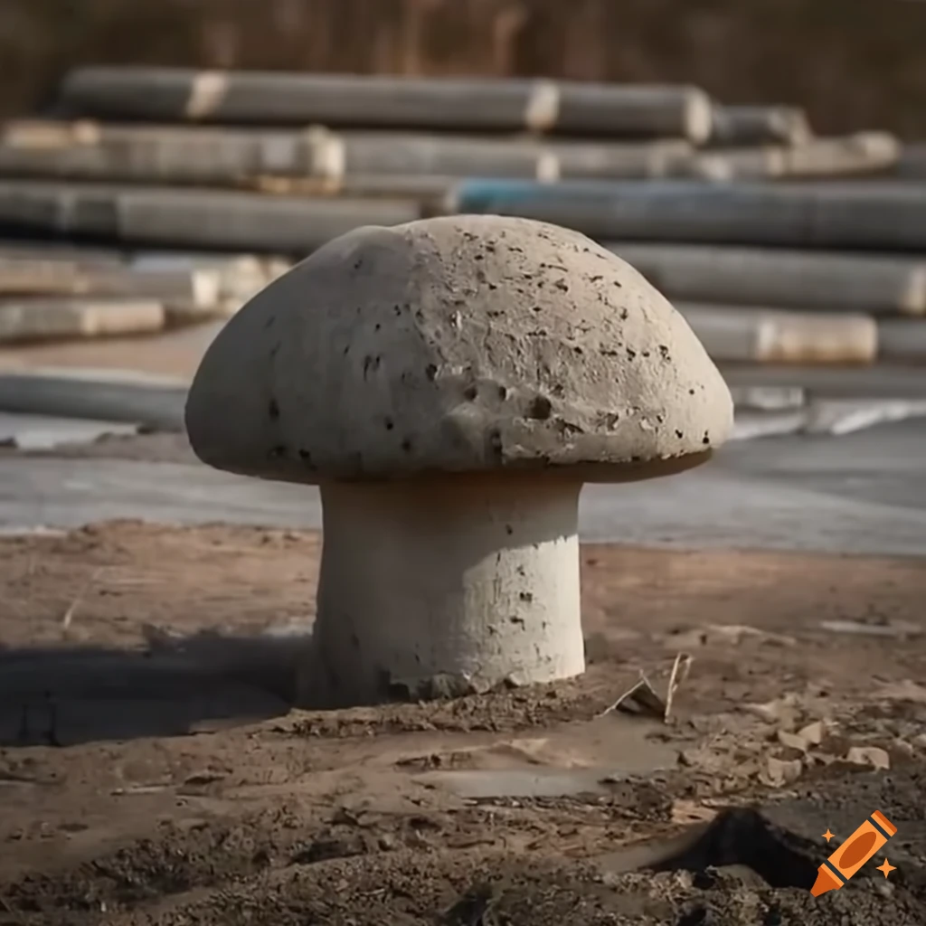 concrete mushroom at construction site