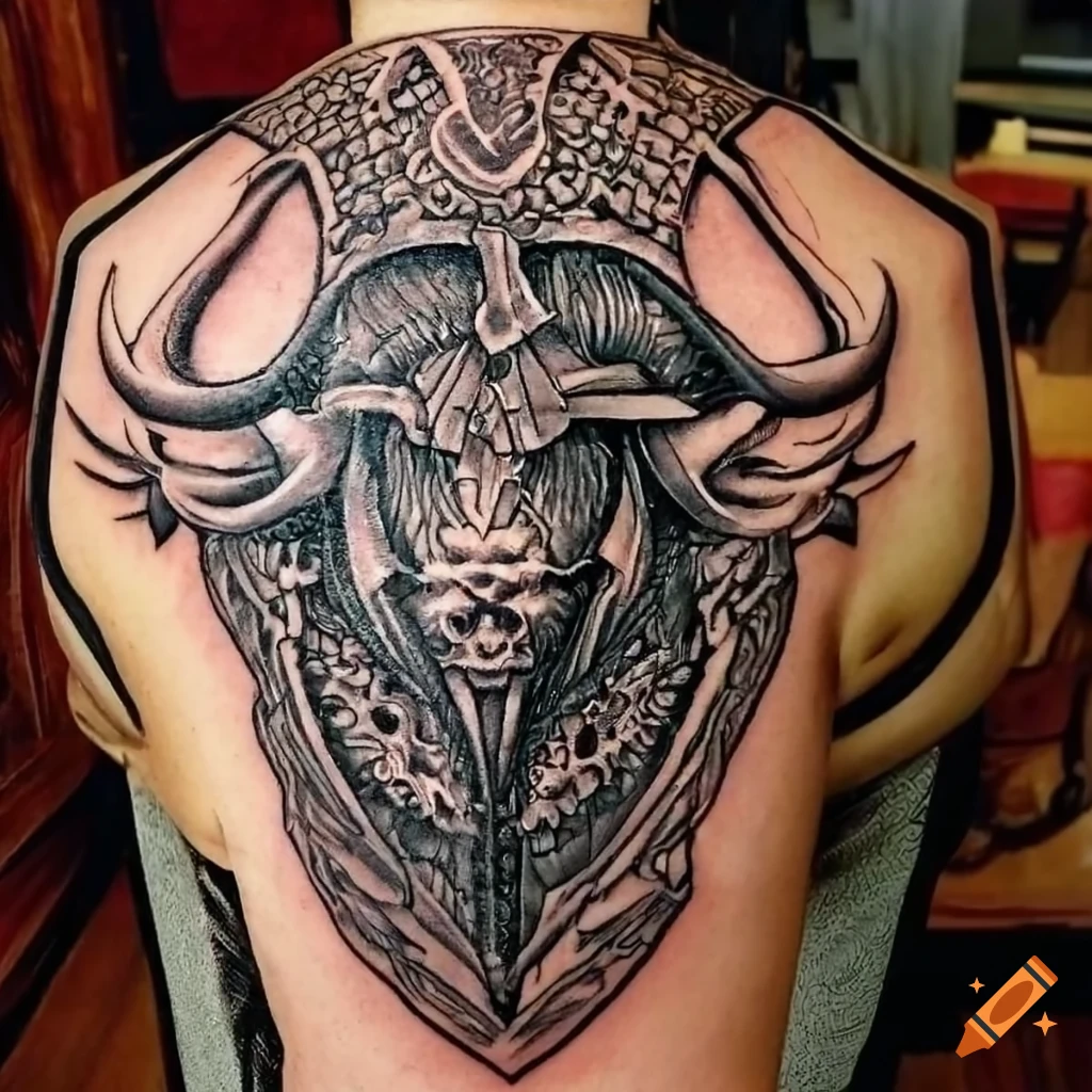 Bull tattoo | Bull tattoos, Cow tattoo, Taurus tattoos