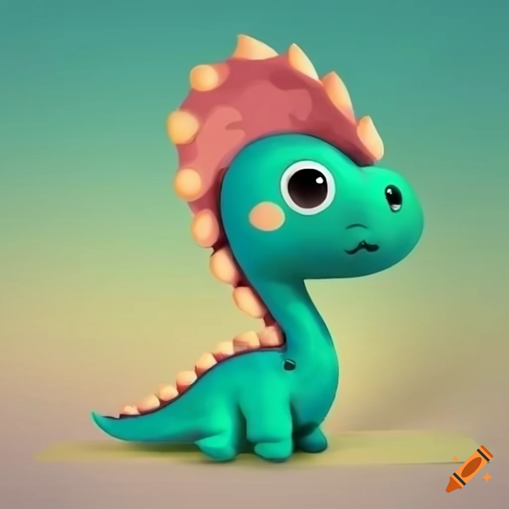 Adorable dinosaur illustration on Craiyon