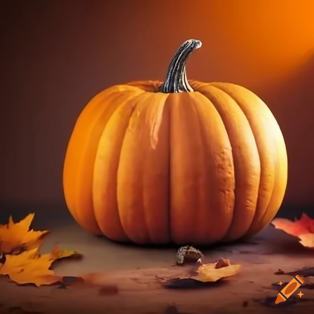 fall scene with pumpkins and leaves