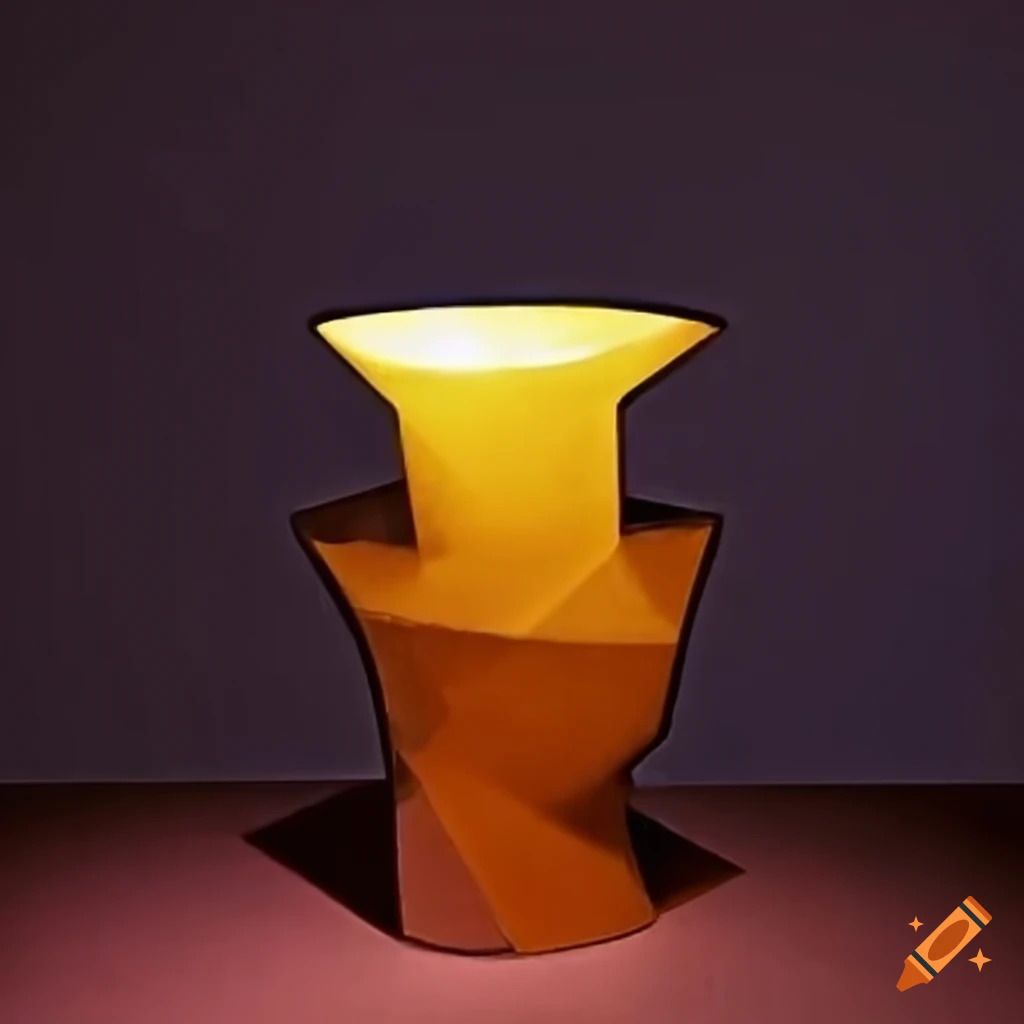 cubist vase with dramatic lighting