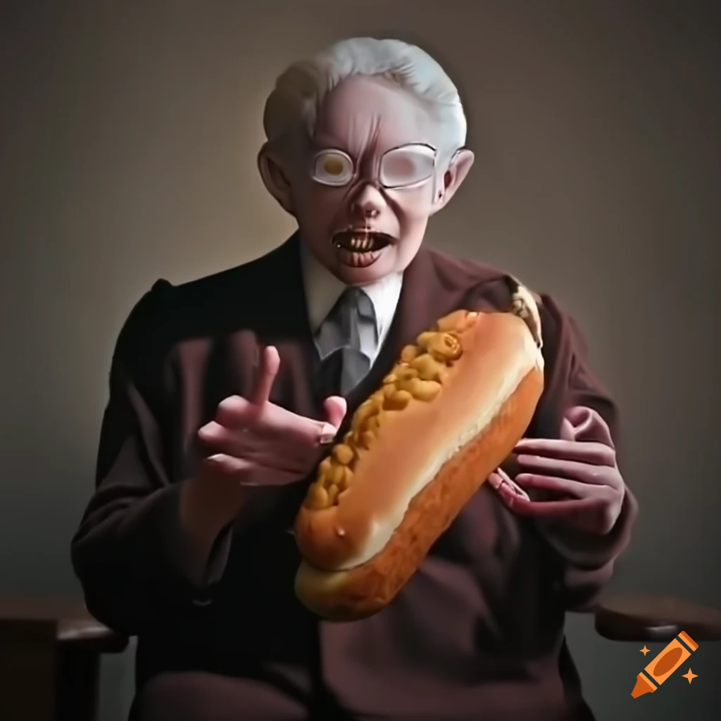 image of a person eating a hotdog