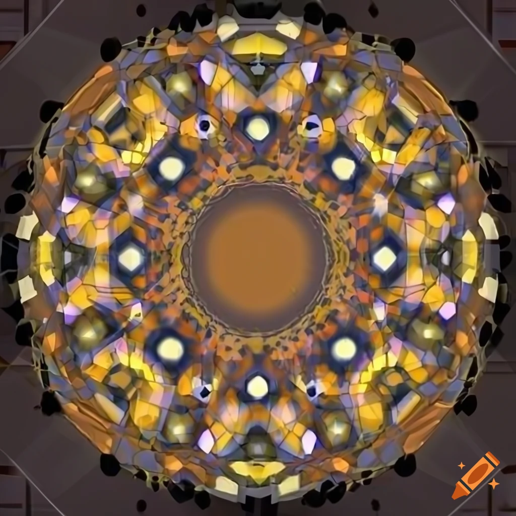 abstract geometric art in ochre tones
