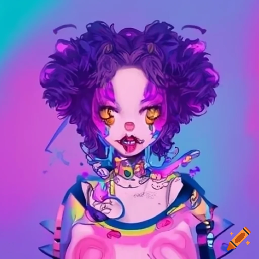 Cute Rainbow Cyberpunk Clown Creature cute-rainbow-cyberpunk-clown-creature