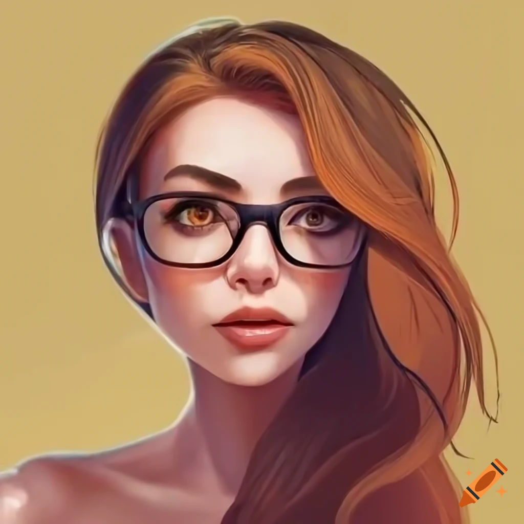 avatar d'une femme avec des lunettes et des cheveux longs bruns