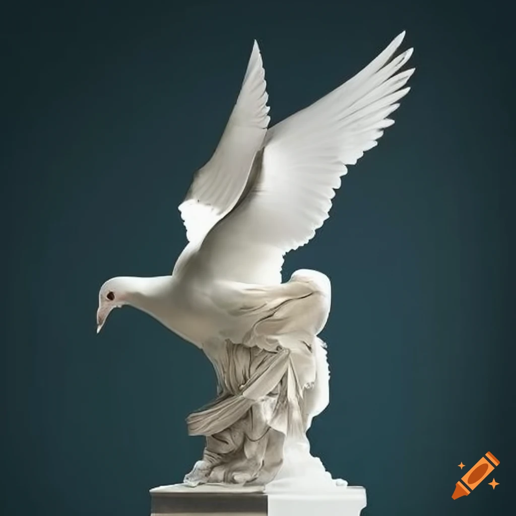 Antonio canova sculpture of white doves on Craiyon