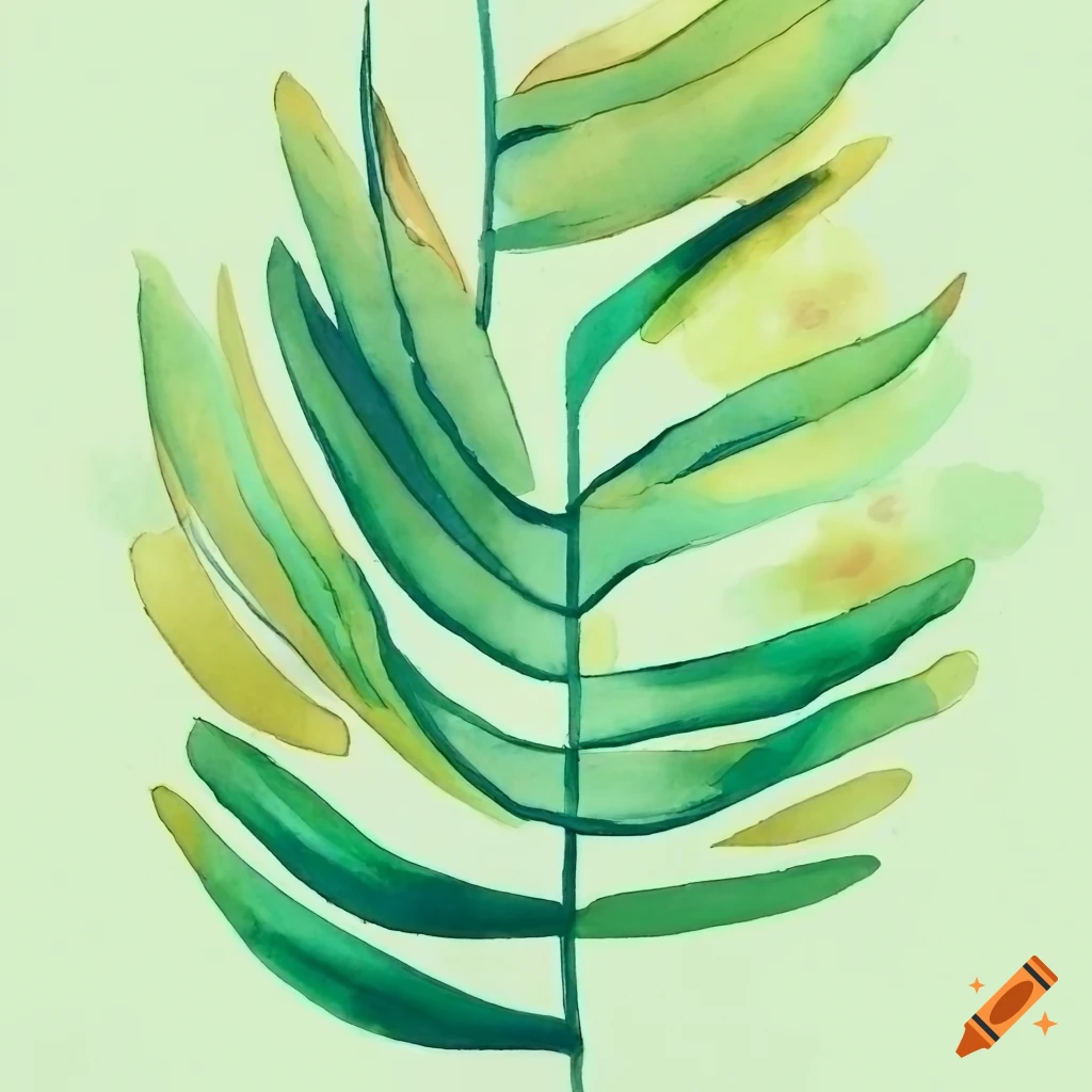 green botanical line art