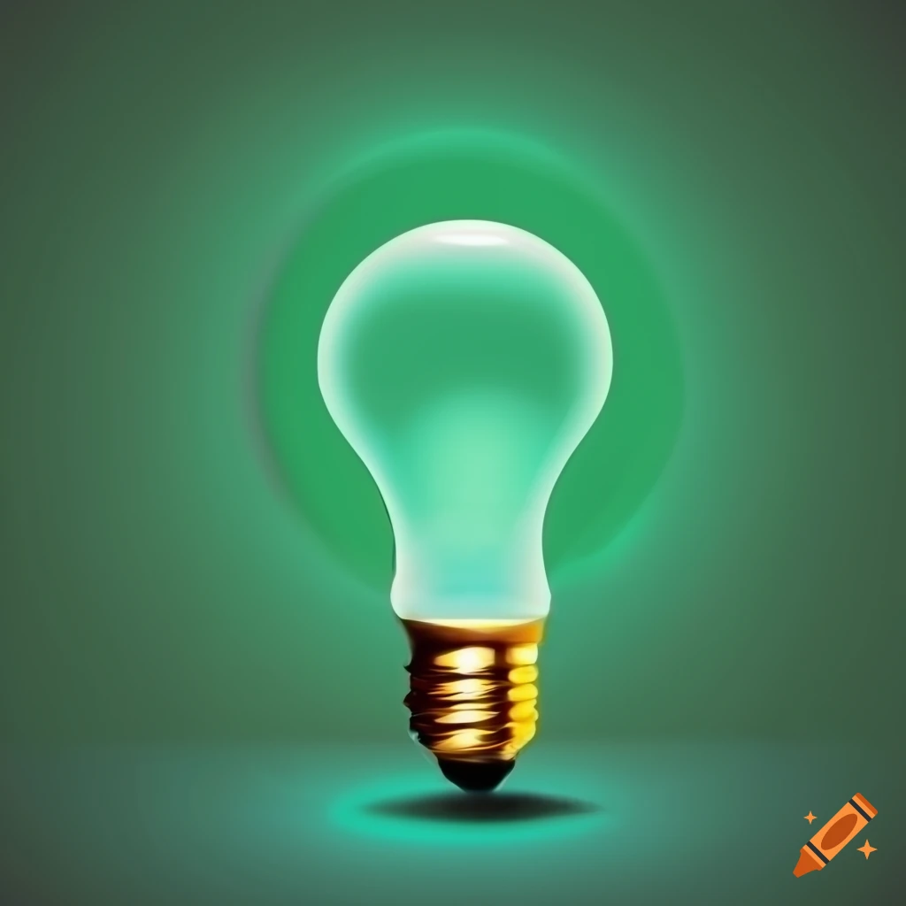 green light bulb on a dark background