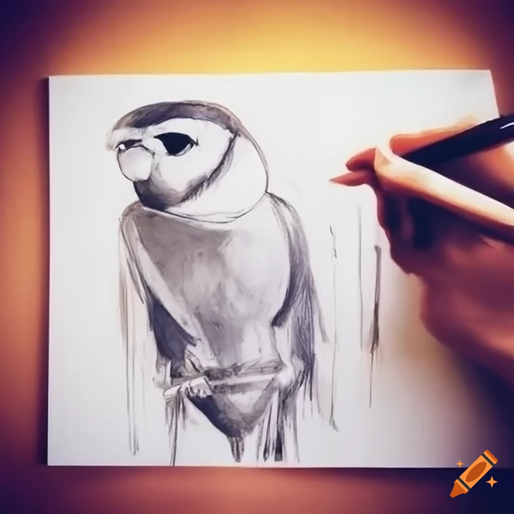 Parrot-Pencil Drawing | Fine Art Paintings