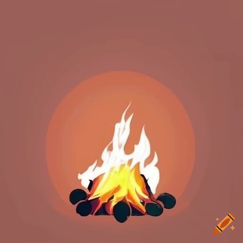 Isik Outdoor Sports Club Logo With Campfire And Blank Text Space On Craiyon