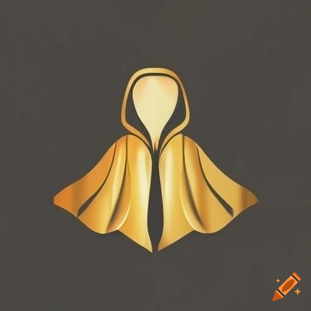 elegant logo design with a golden cape