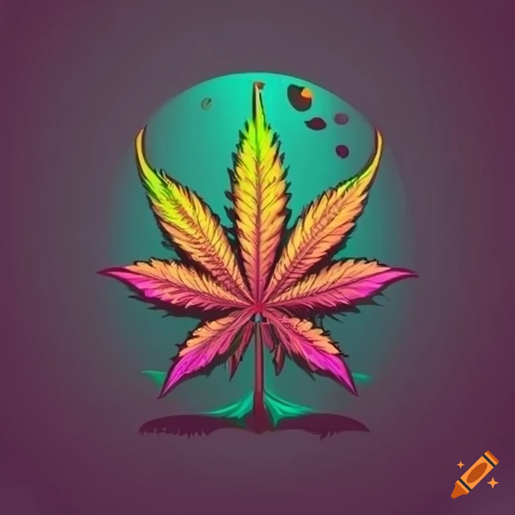 Unique playful cannabis logo design on Craiyon