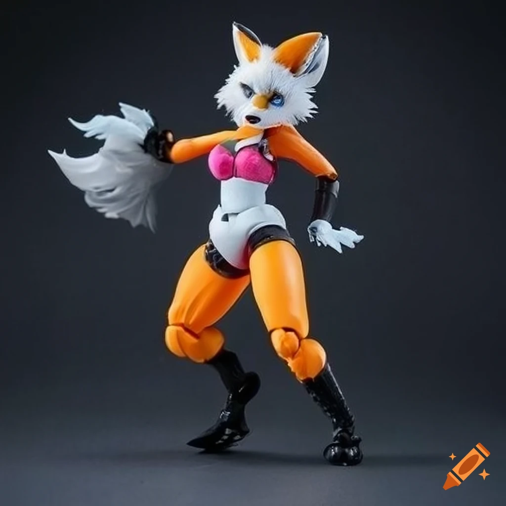 Detailed articulated action figure of a female fox on Craiyon