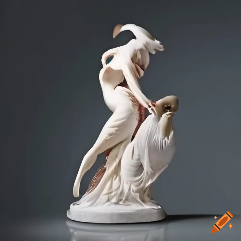 Lladro leda and the swan figurine of a woman with flowers in her hair