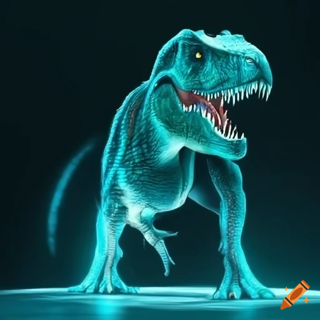 Holographic tyrannosaurus rex illustration