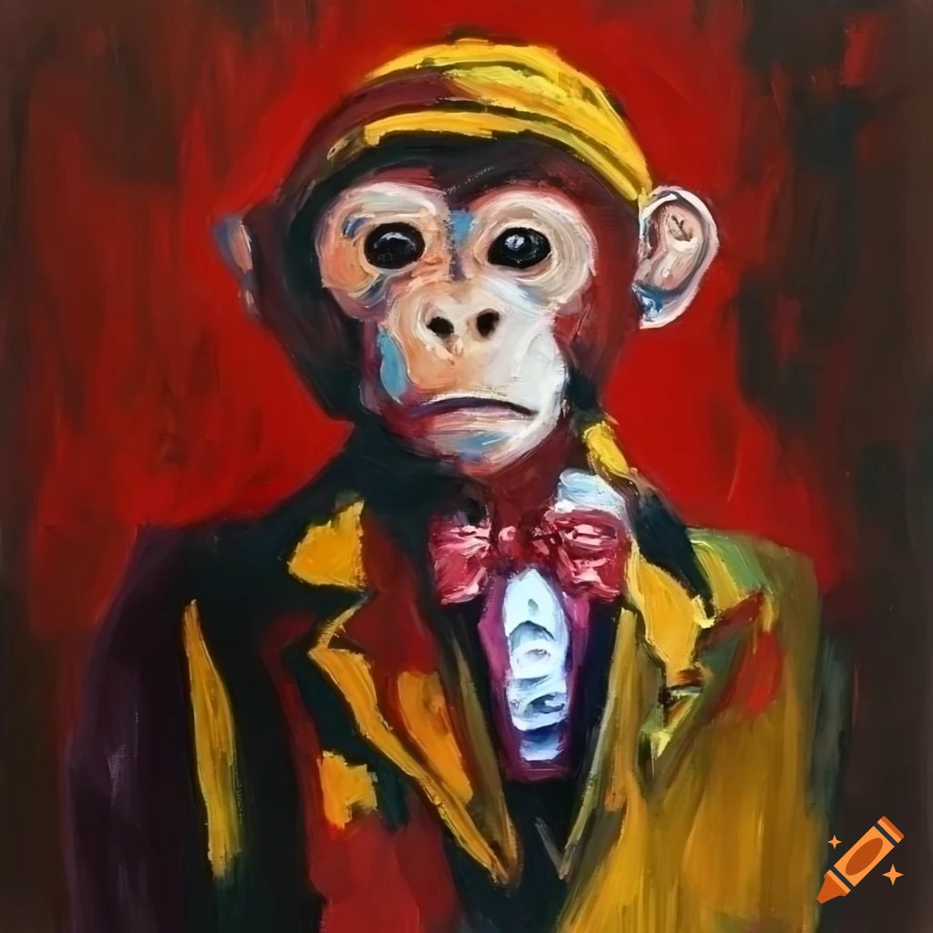 Fauvist painting of a monkey wearing a suit