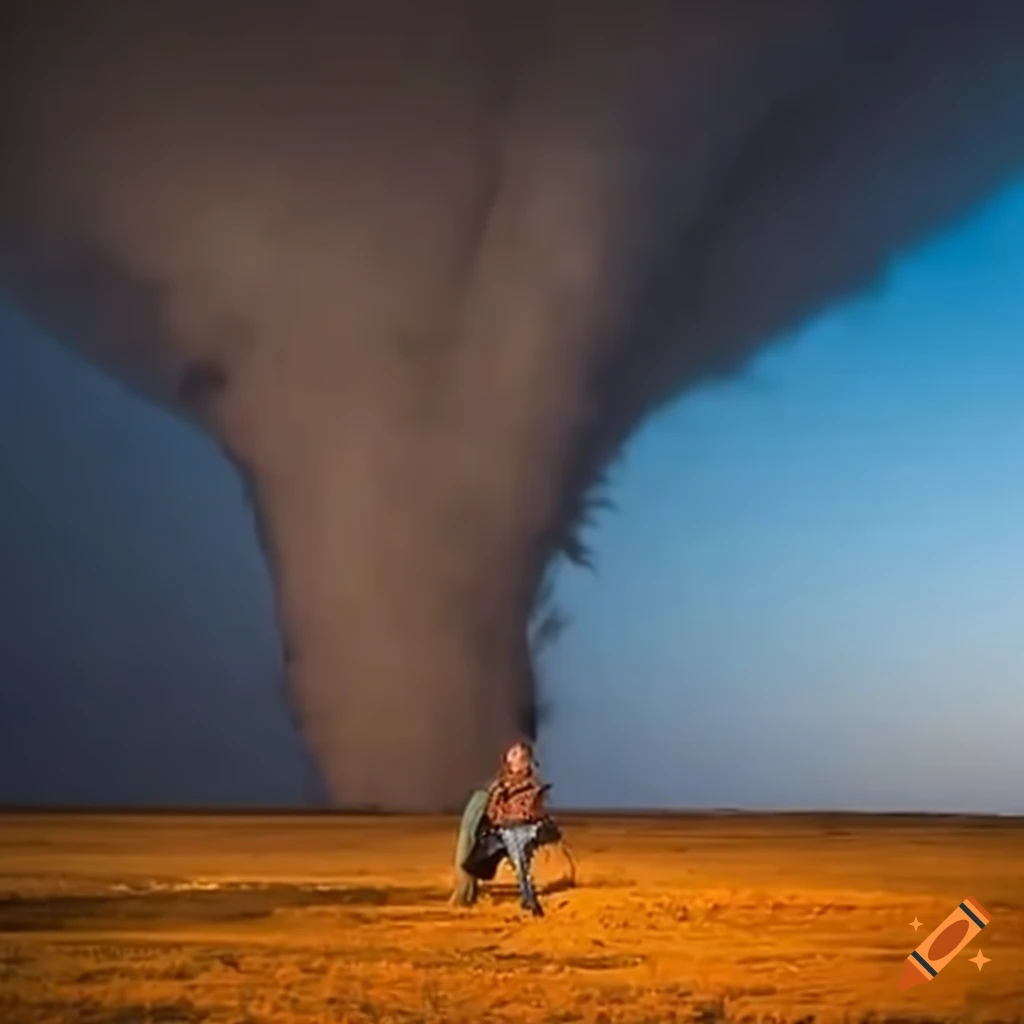 Cowboy Riding A Horizontal Tornado On Craiyon
