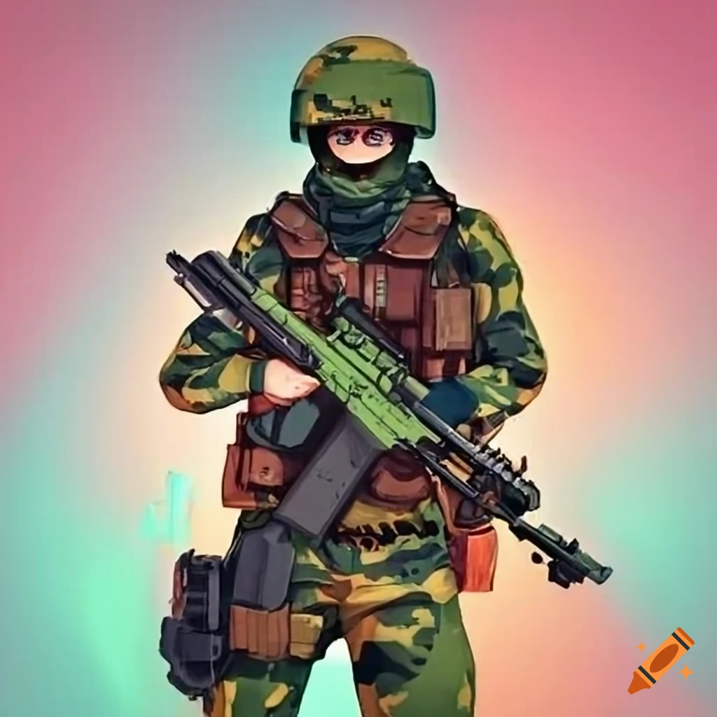 group photo of modern soldiers
