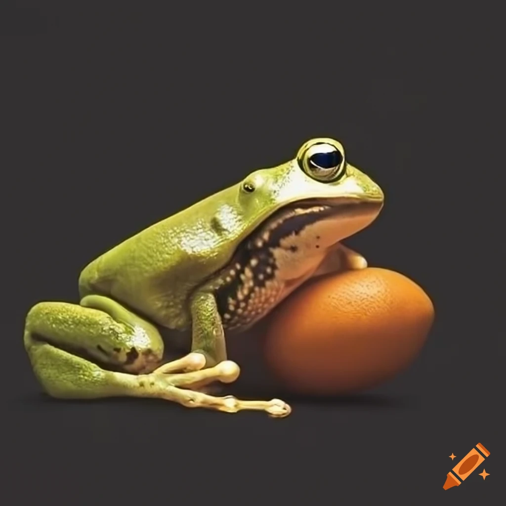 funny image of a frog with a lemon