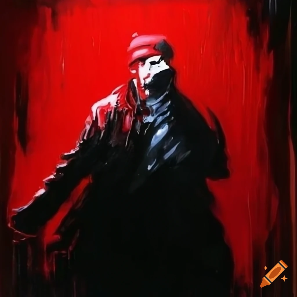 painting titled Red Rain by Peter Gabriel