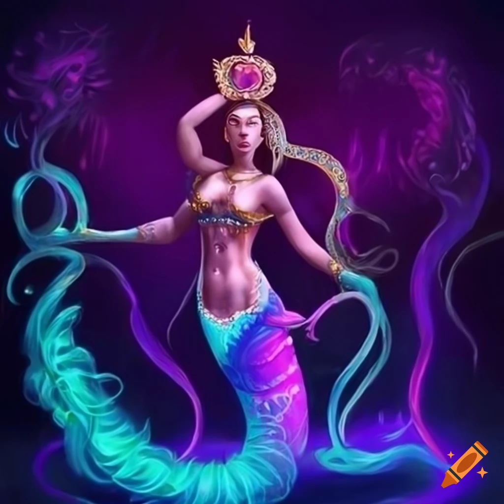 Captivating artwork of a mystical female genie on Craiyon