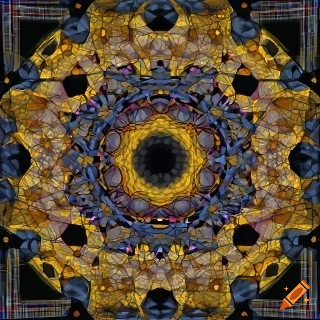 abstract geometric art in ochre tones