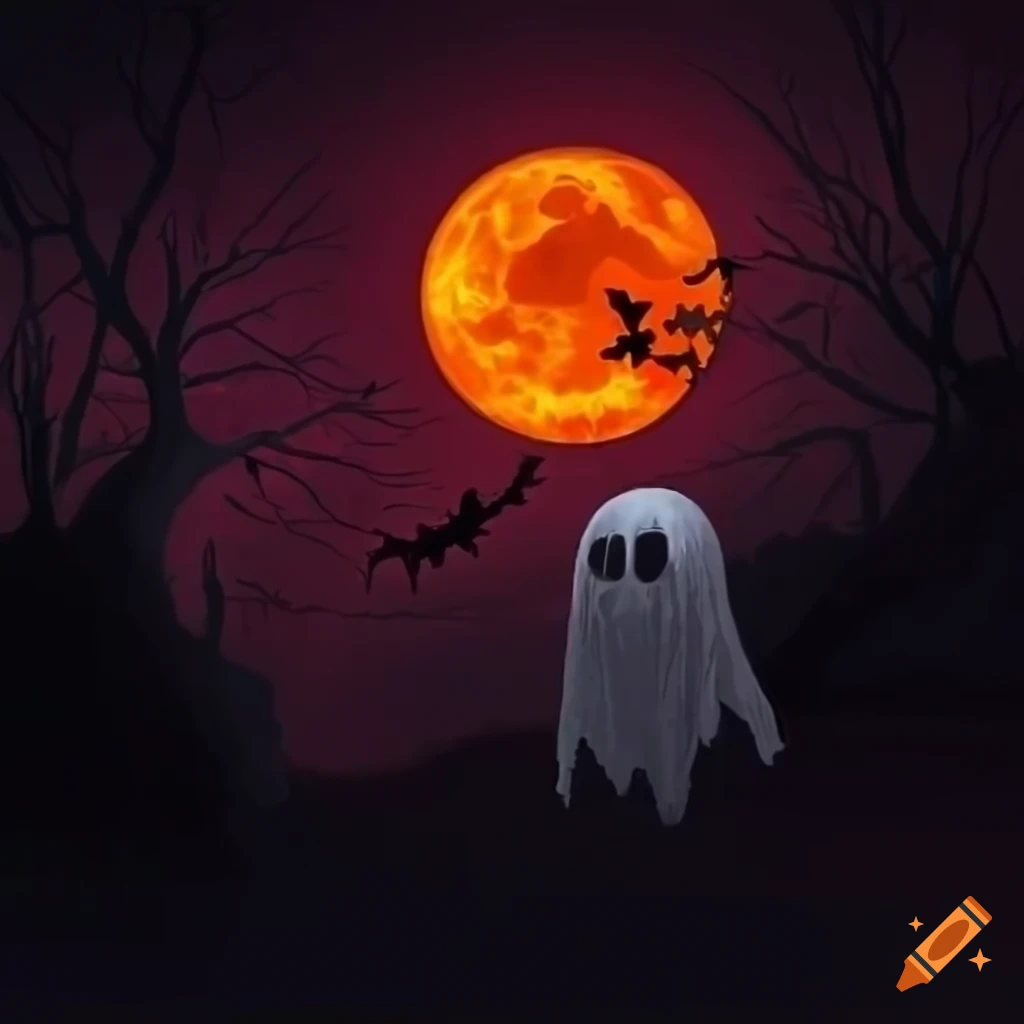 spooky-halloween-scene-with-ghost-bats-and-jack-o-lantern