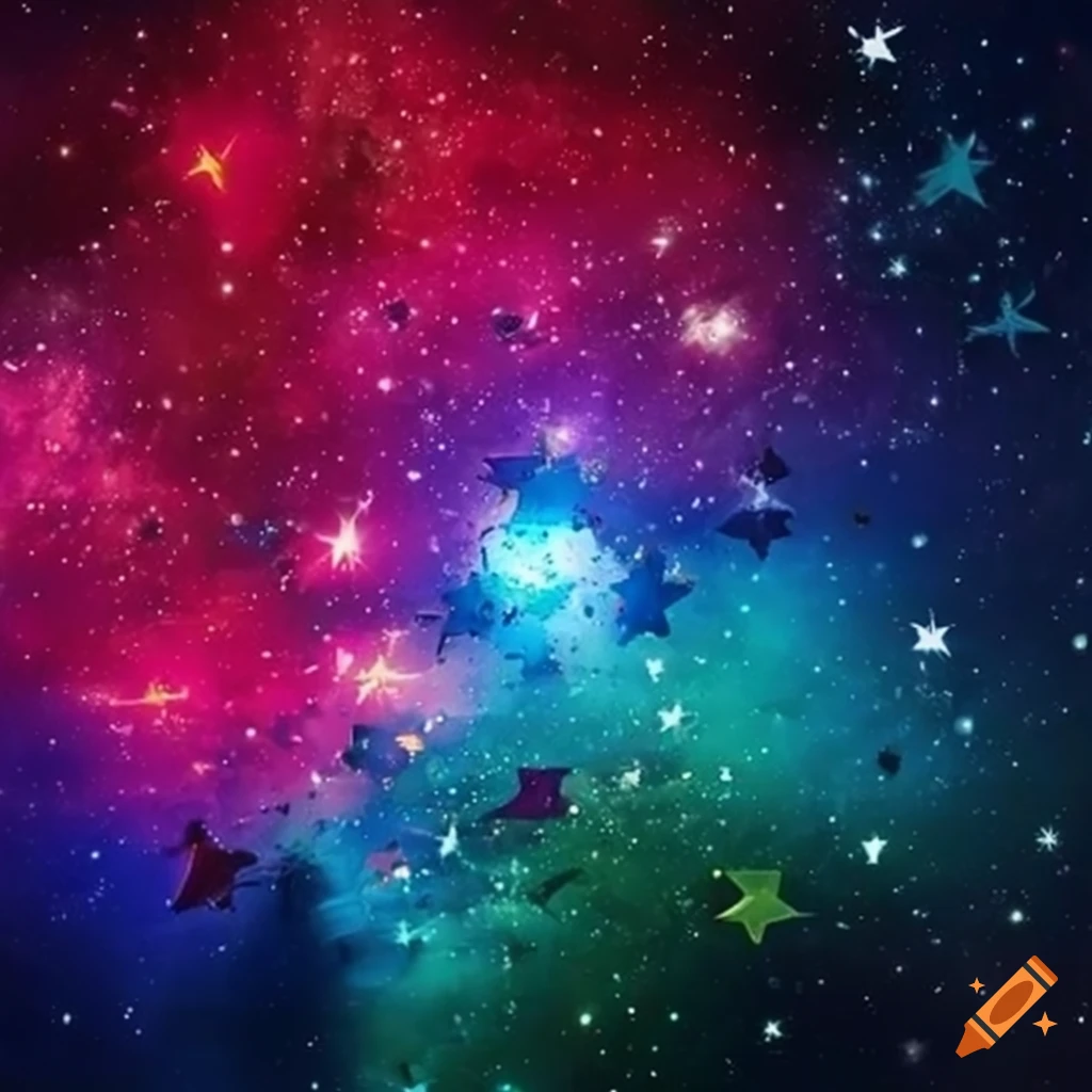 colorful space art with countless stars