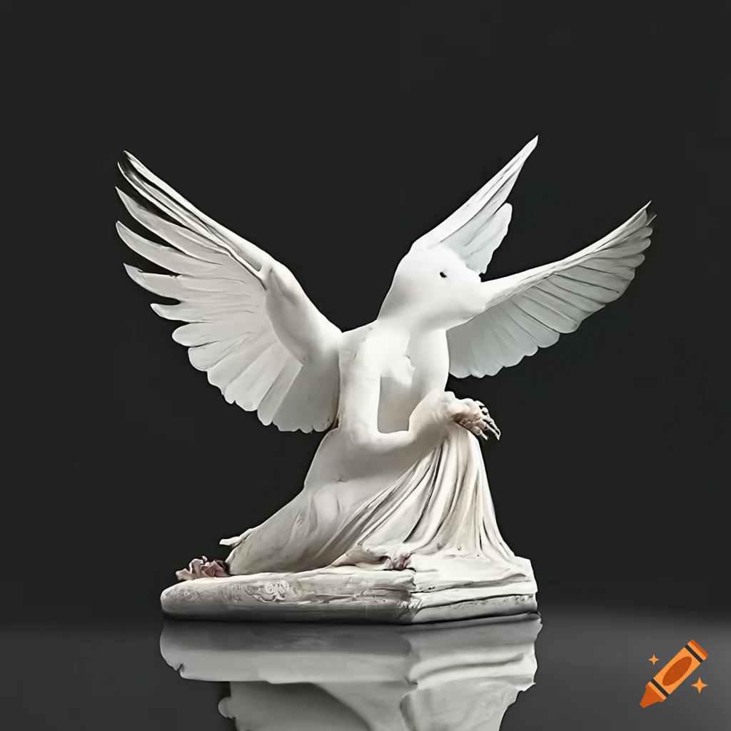 Sculpture of a white dove by antonio canova on Craiyon