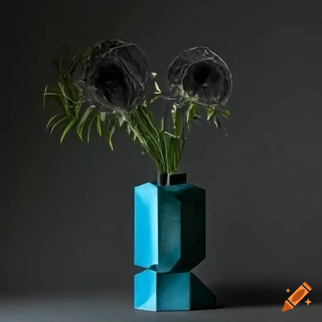 cubist vase with dramatic lighting