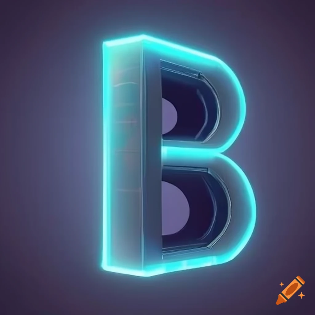stylized futuristic gaming letter B