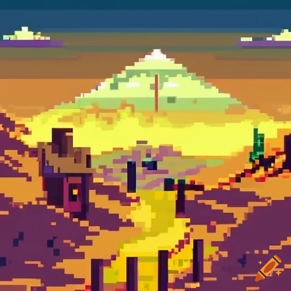 gameboy game with wild west pixel art