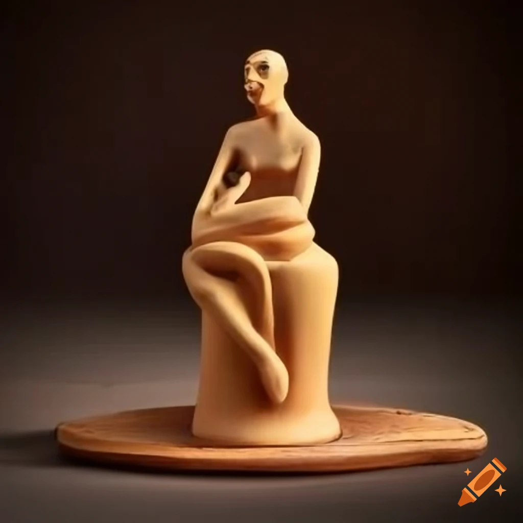 an artisan sculpting a ceramic statue