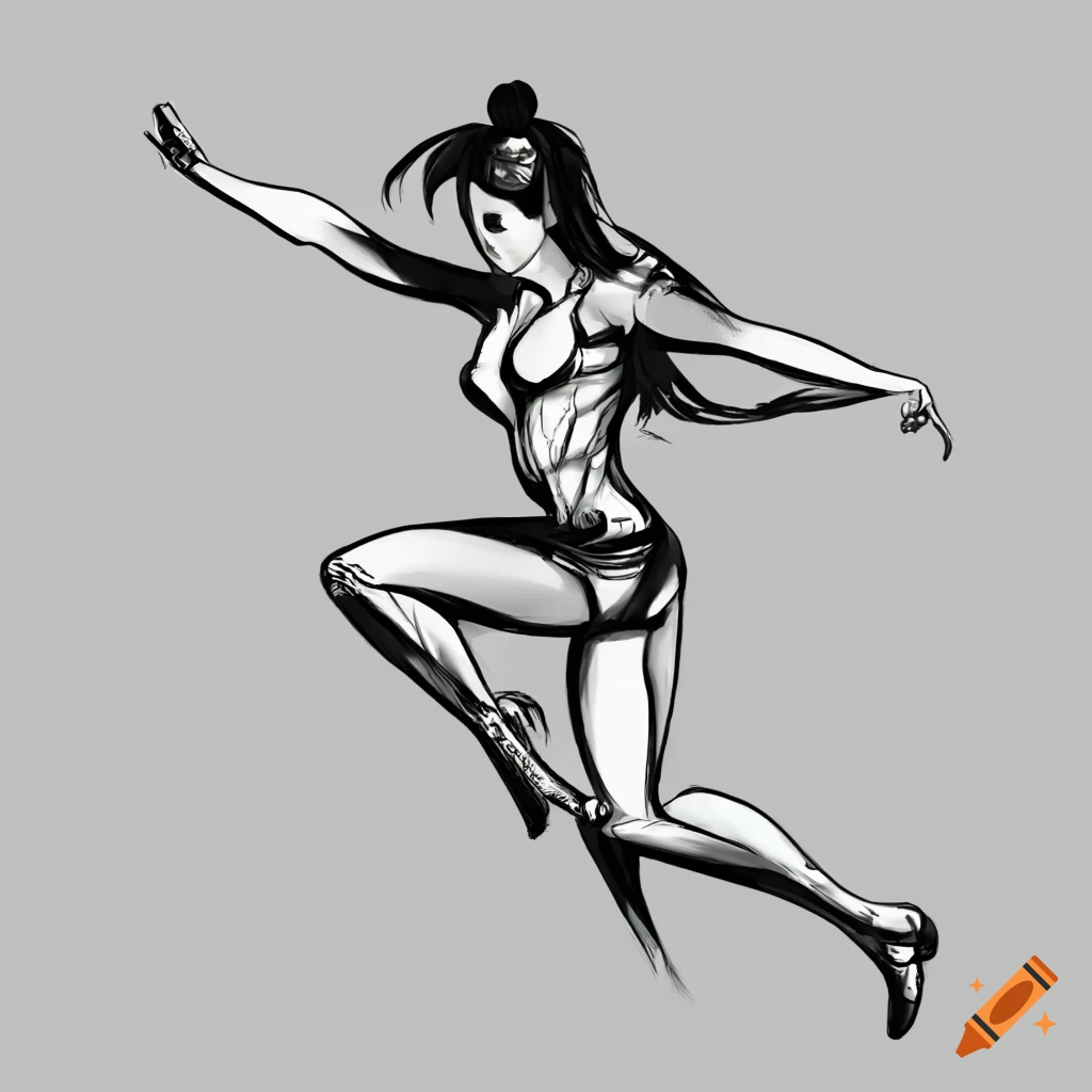 dynamic pose stamp in black and white