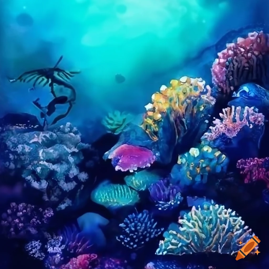 Magical coral reef underwater on Craiyon