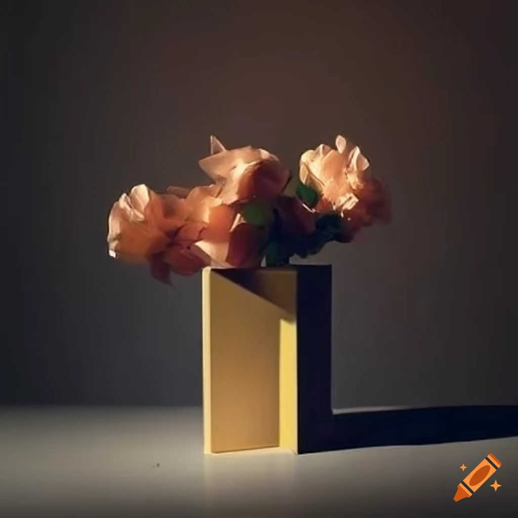 cubist vase with dramatic lighting