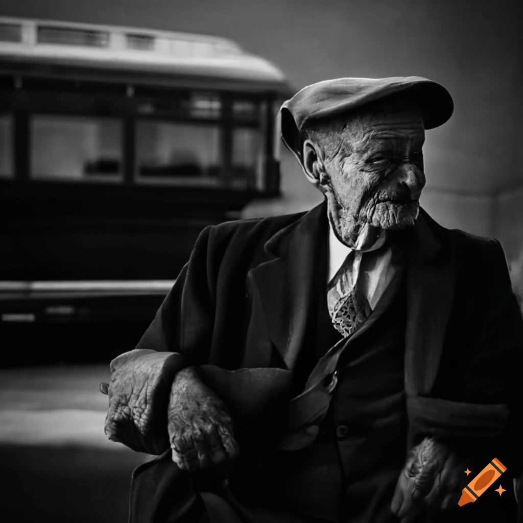 elderly men sitting on a bus