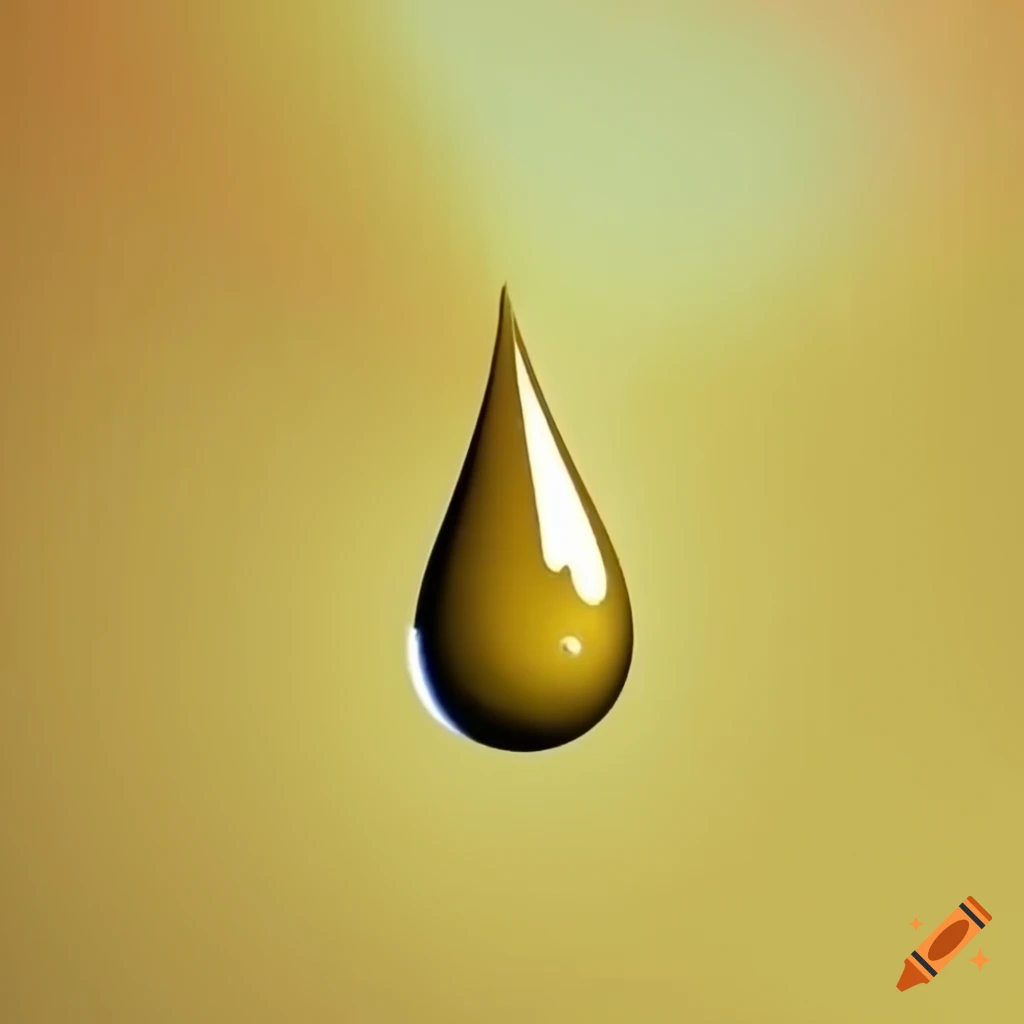 Macro shot of a drop falling into yellow liquid