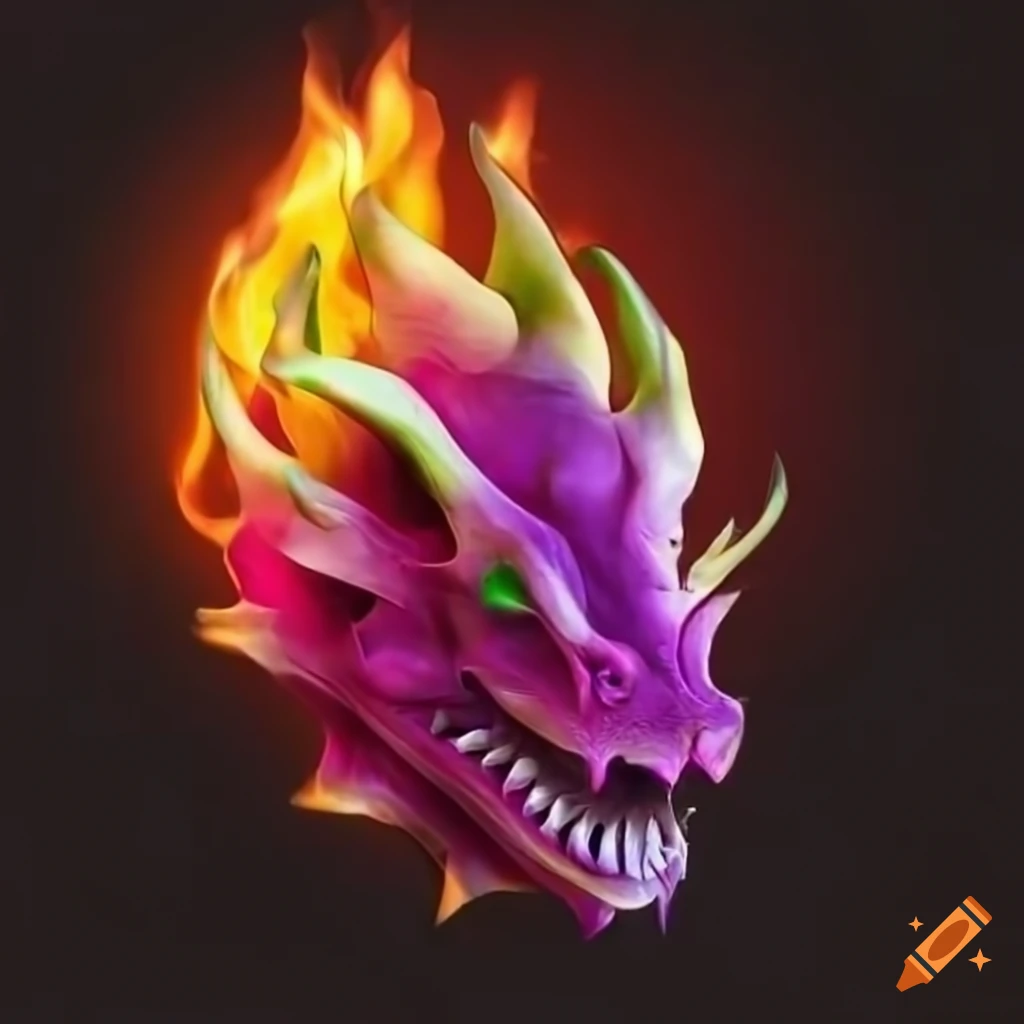 dragonfruit shaped dragon breathing fire