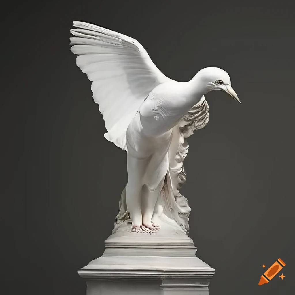 Antonio canova sculpture of white doves on Craiyon